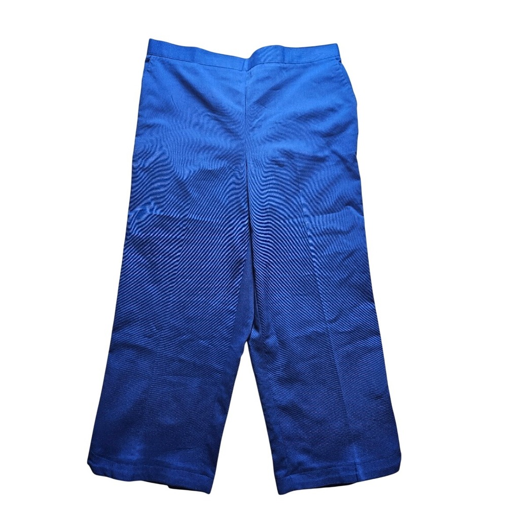 Alfred Dunner Womens Classic Fit Capri Pants Royal Blue Elastic Waist Size 8 NWT